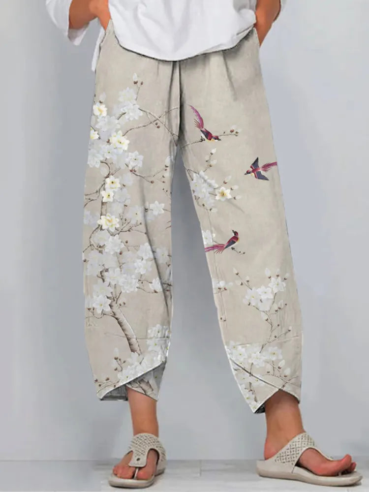 Floral Print Loose Casual Pants
