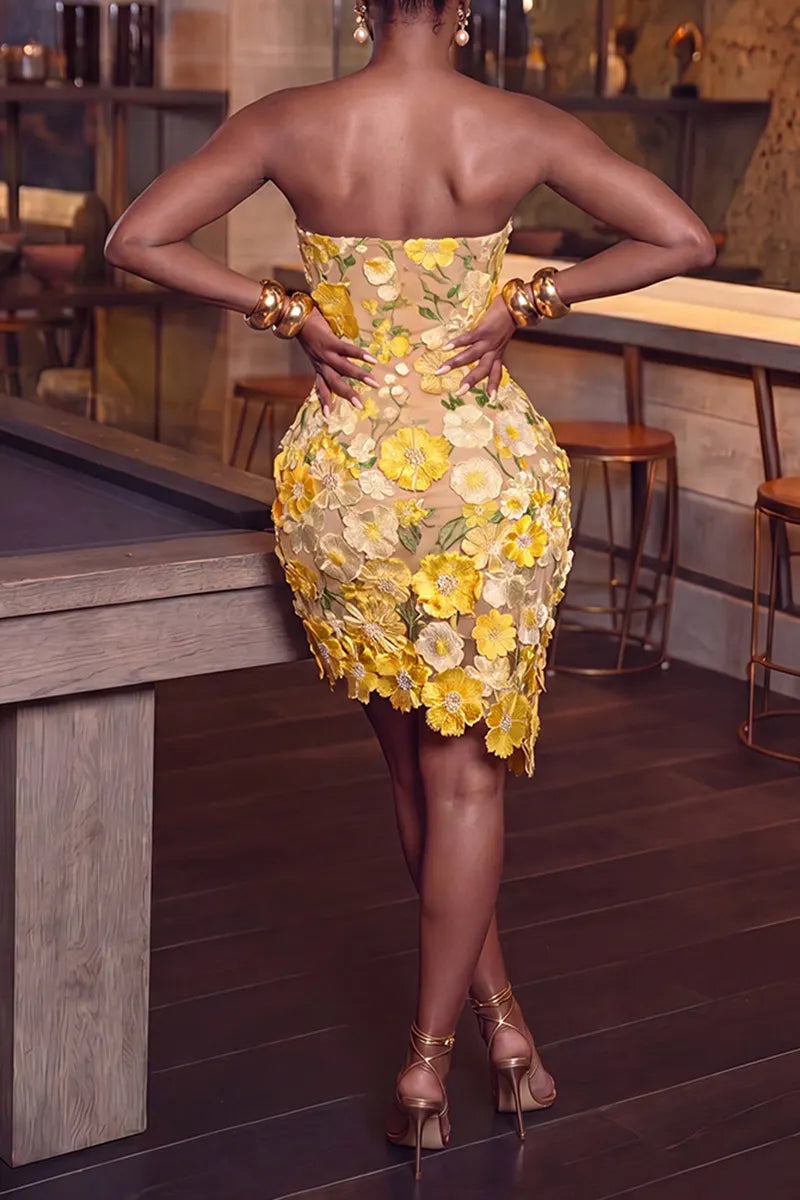 Women's Elegant Party Summer Bloom Embroidered Dress