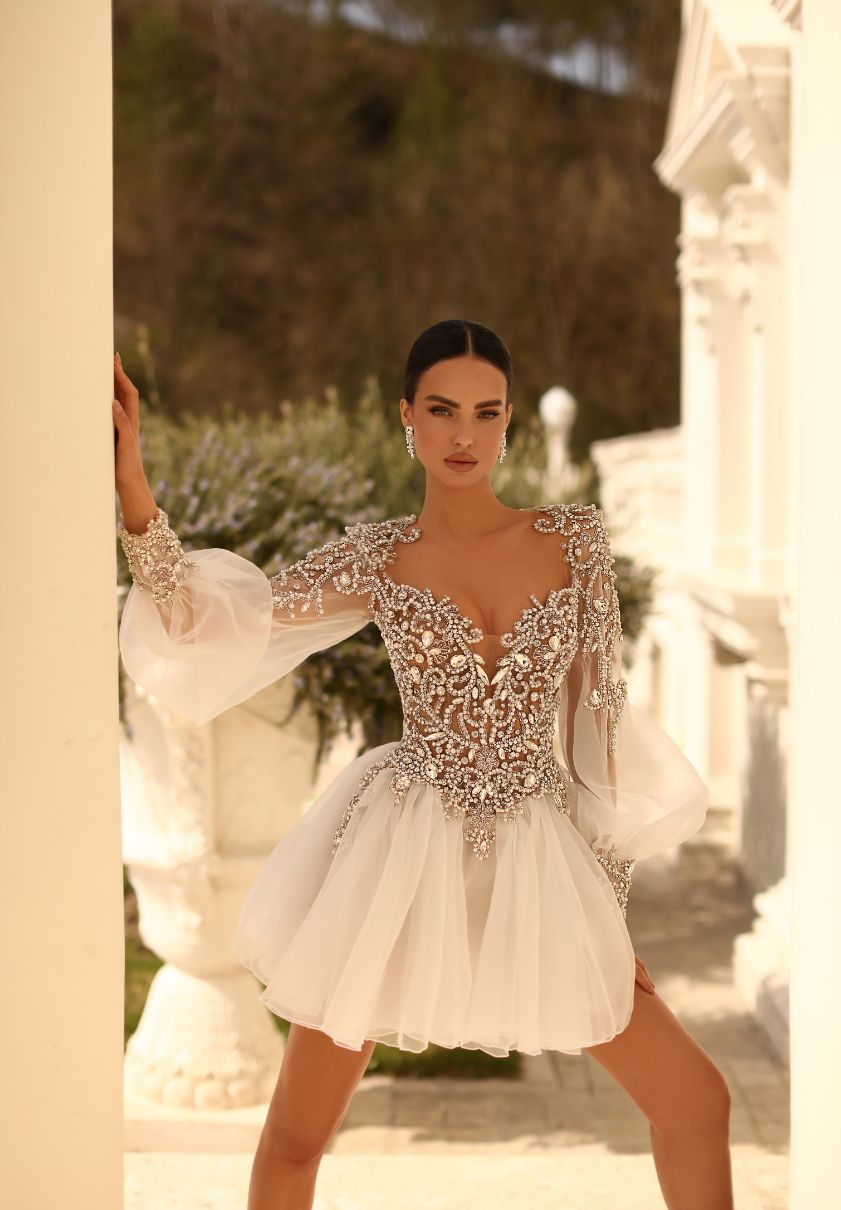 "Lyanna" Puffy Sleeves Sequins Dress