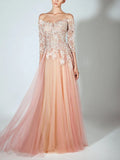 Solid Color Lace Mesh Maxi Dress