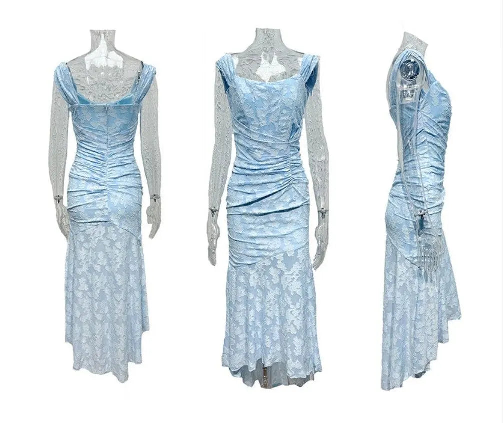 Blue bell floral maxi dress