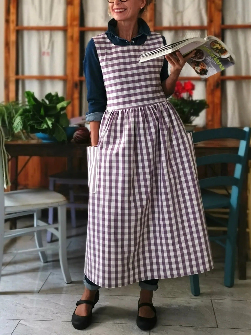 Purple Patchwork Apron