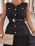 Exquisite And Beautiful Sleeveless Chanel Style Vest Top