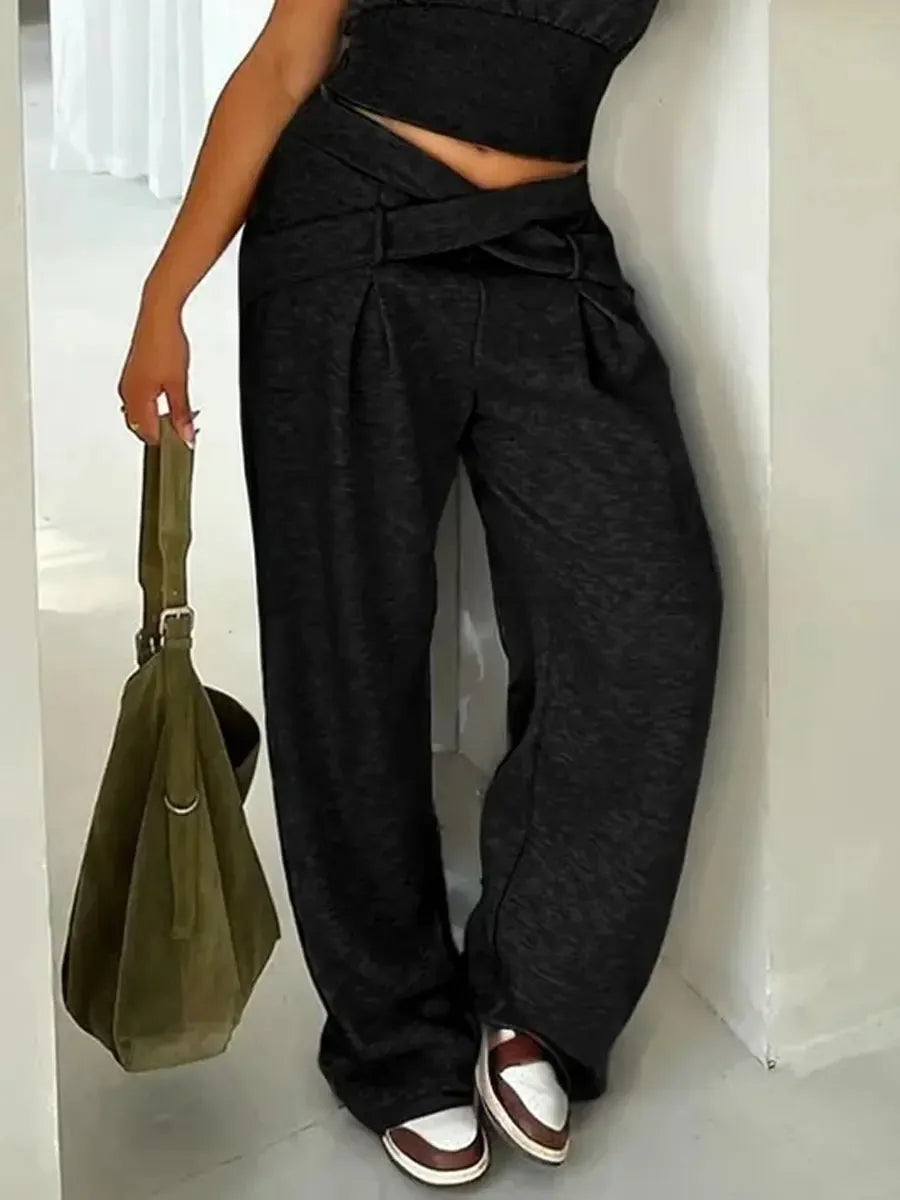 Women's Fashion Casual Solid Color Cotton Pants
