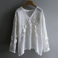 Vintage Floral Lace Embroidered Comfy Long Sleeve Tunic