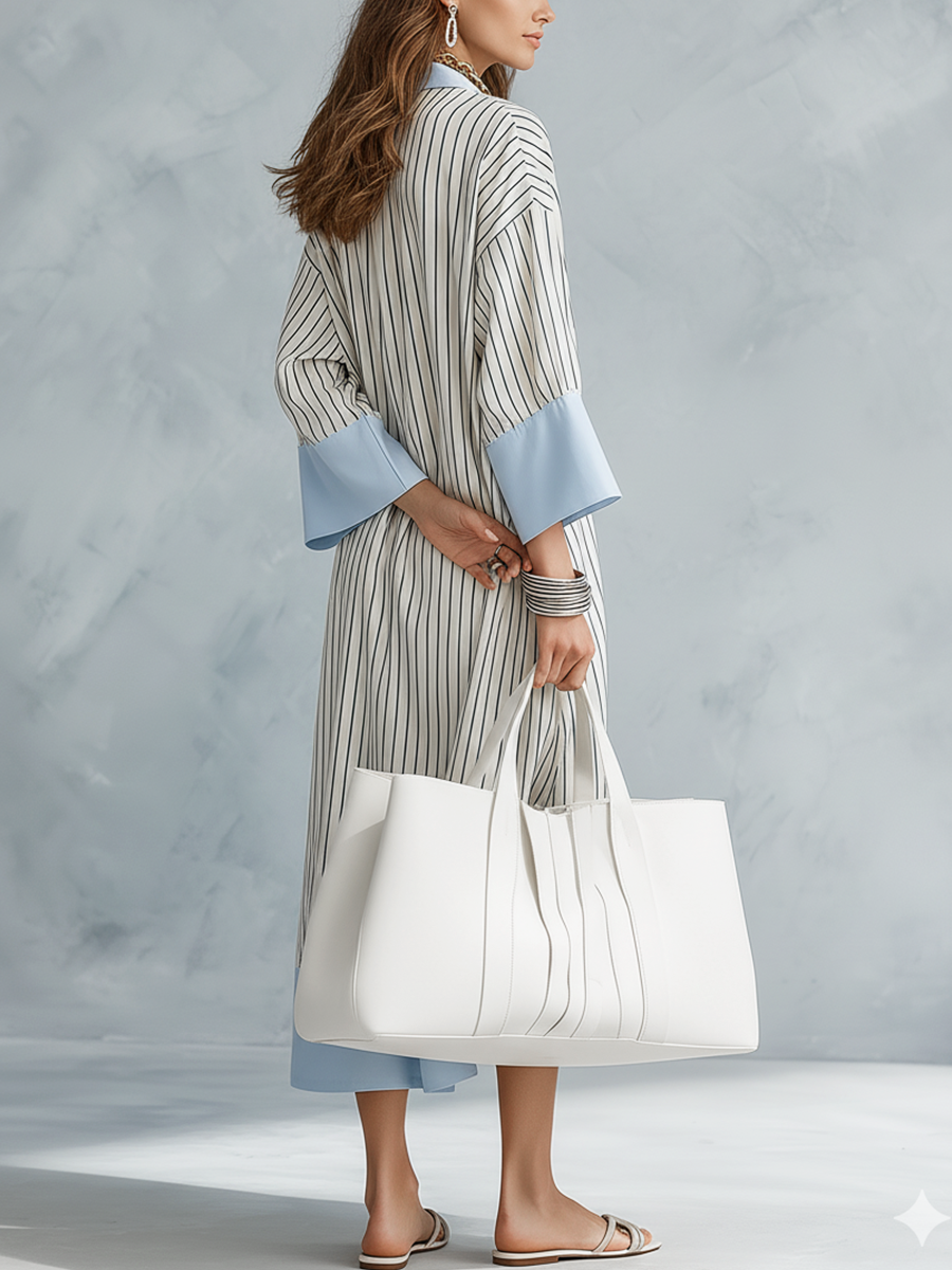 Effortless Striped Midi Dress