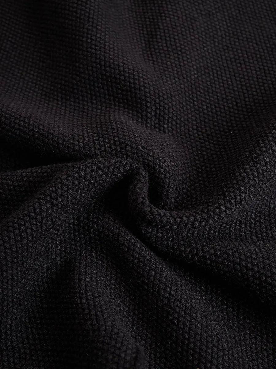 【24-hour shipping out】Black Contrast Pink Knitted Jacket And Skirt Set