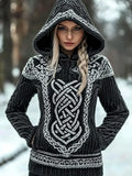 Women's Viking Celtic Pocket Cozy Hooded Sweater