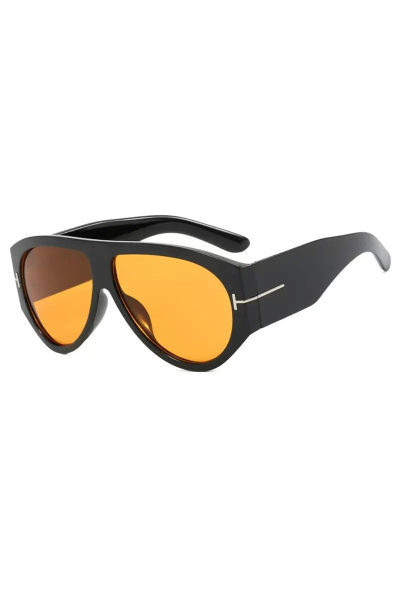 Unisex Thick Frame Pilot Sunglasses