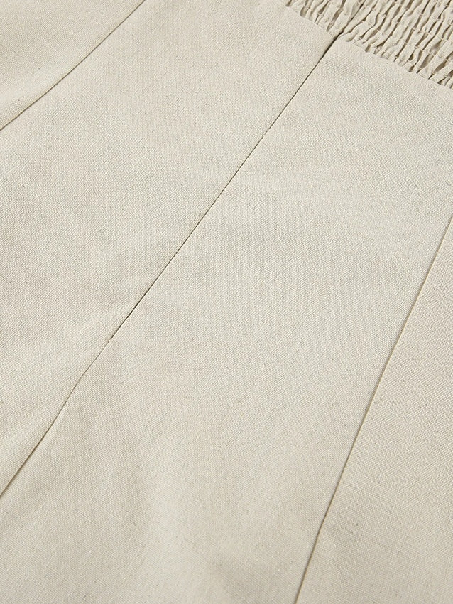 Strapless A-line Linen Long Dress