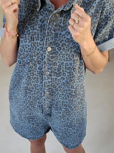 Jini Jeans Playsuit Blue Leo