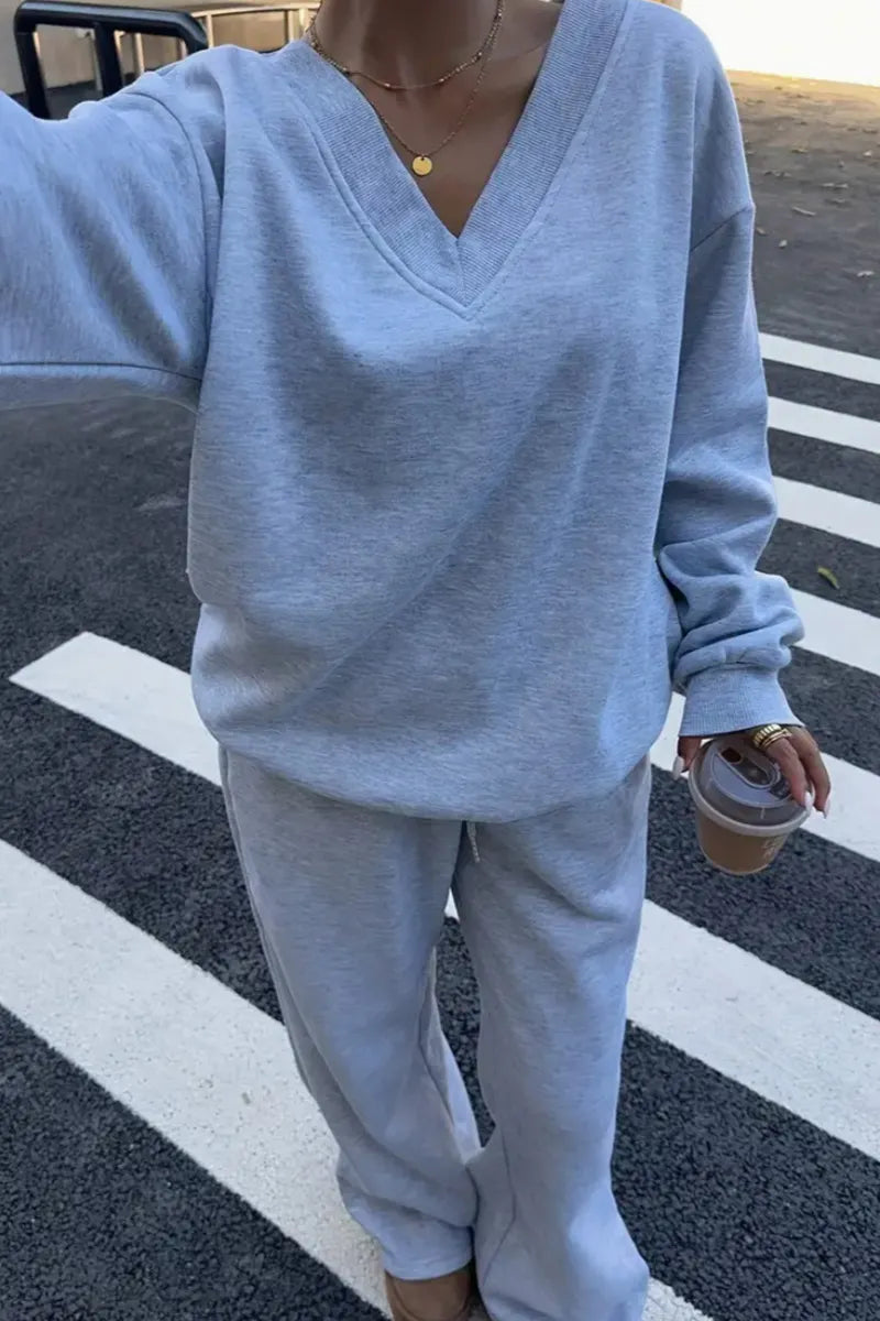 Women's Retro Long-Sleeve Oversized Hoodie Set