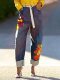 Denim Casual Printing Jeans With No Belt