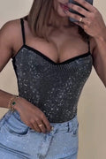 Women's Crystal Embellished Stretch Tank Top