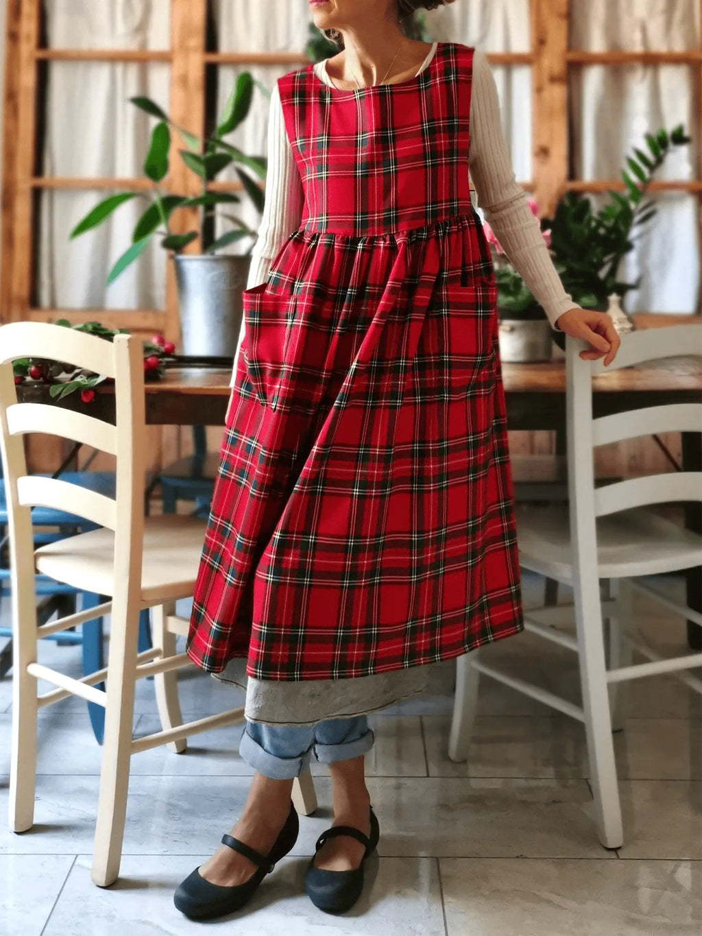Red Tartan Apron