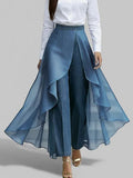 Women's High-waisted Casual Loose Chiffon Patchwork Jeans