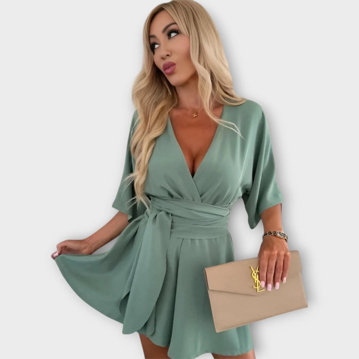 Airy Summer Dress with Ruffles and Belt