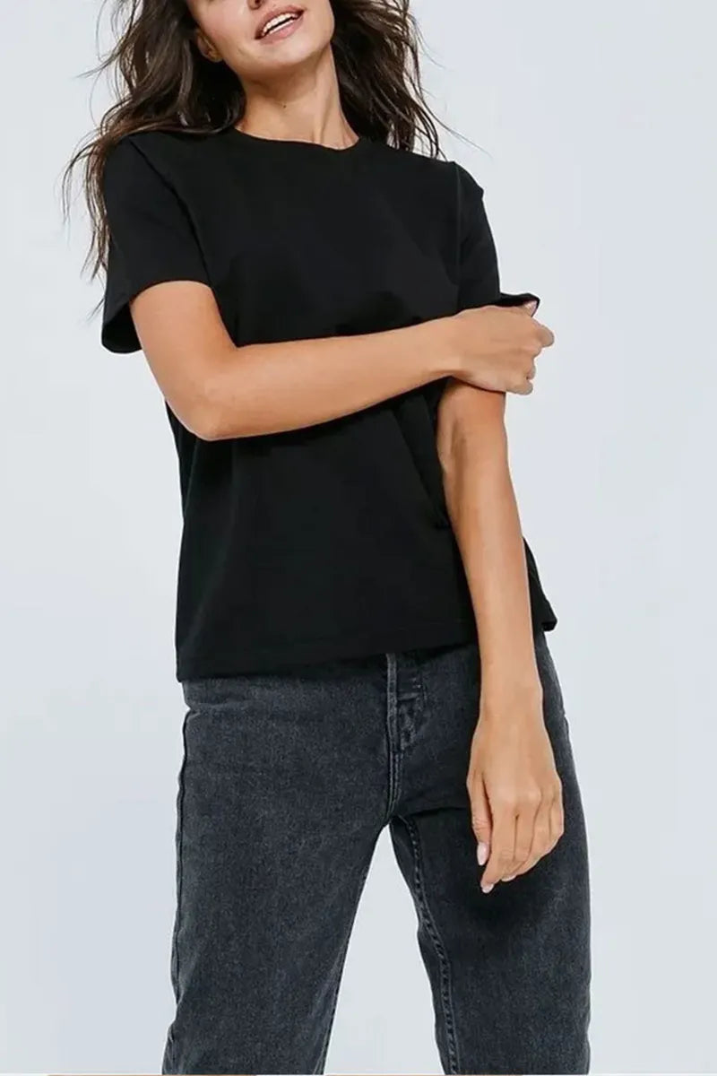 Women's Casual Commuter Versatile Crewneck Short Sleeve T-Shirt