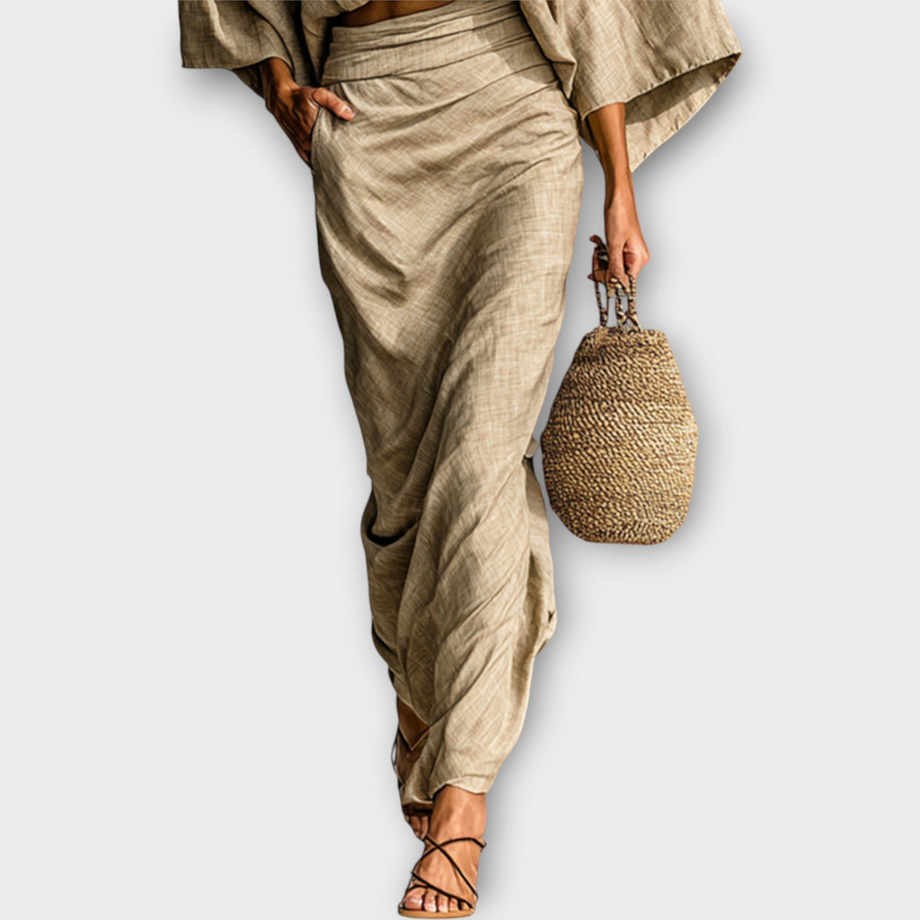 Boho Luxe Two-Piece Draped Set