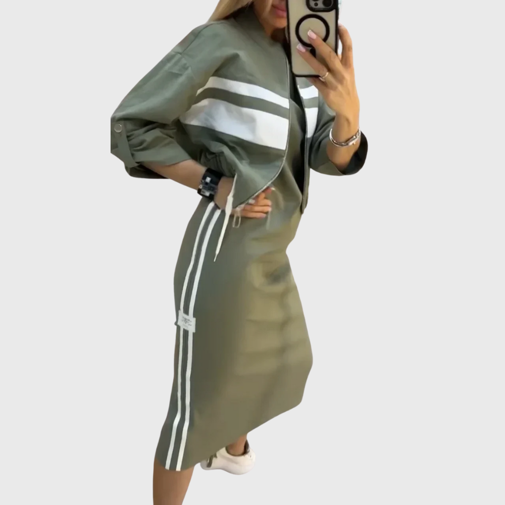 Casual Two-Piece Skirt Tracksuit Set