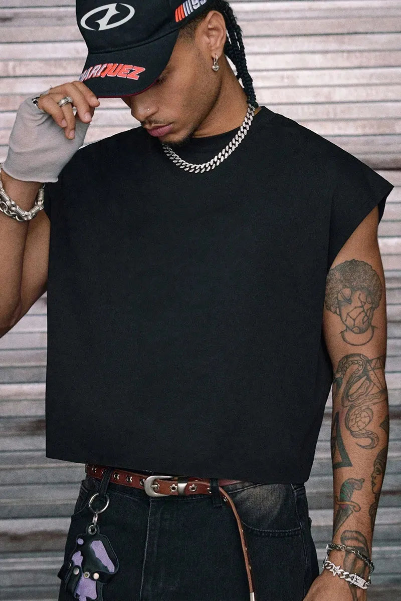 Flame Rhinestone Back Design Men's Tank Top