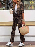 Casual Fashion Leopard Print Suit Pants Set