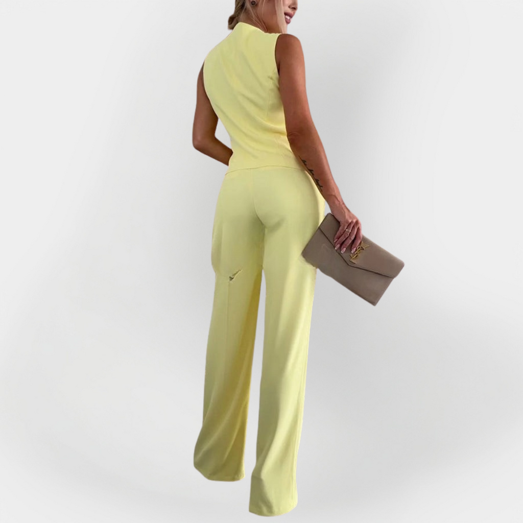 Elegant Trouser Set with Sleeveless Top