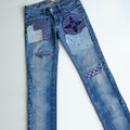 Japanese Style Sashiko Patchwork Design Jeans