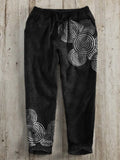 Sea Waves Ripples Japanese Lino Art Linen Blend Casual Pants