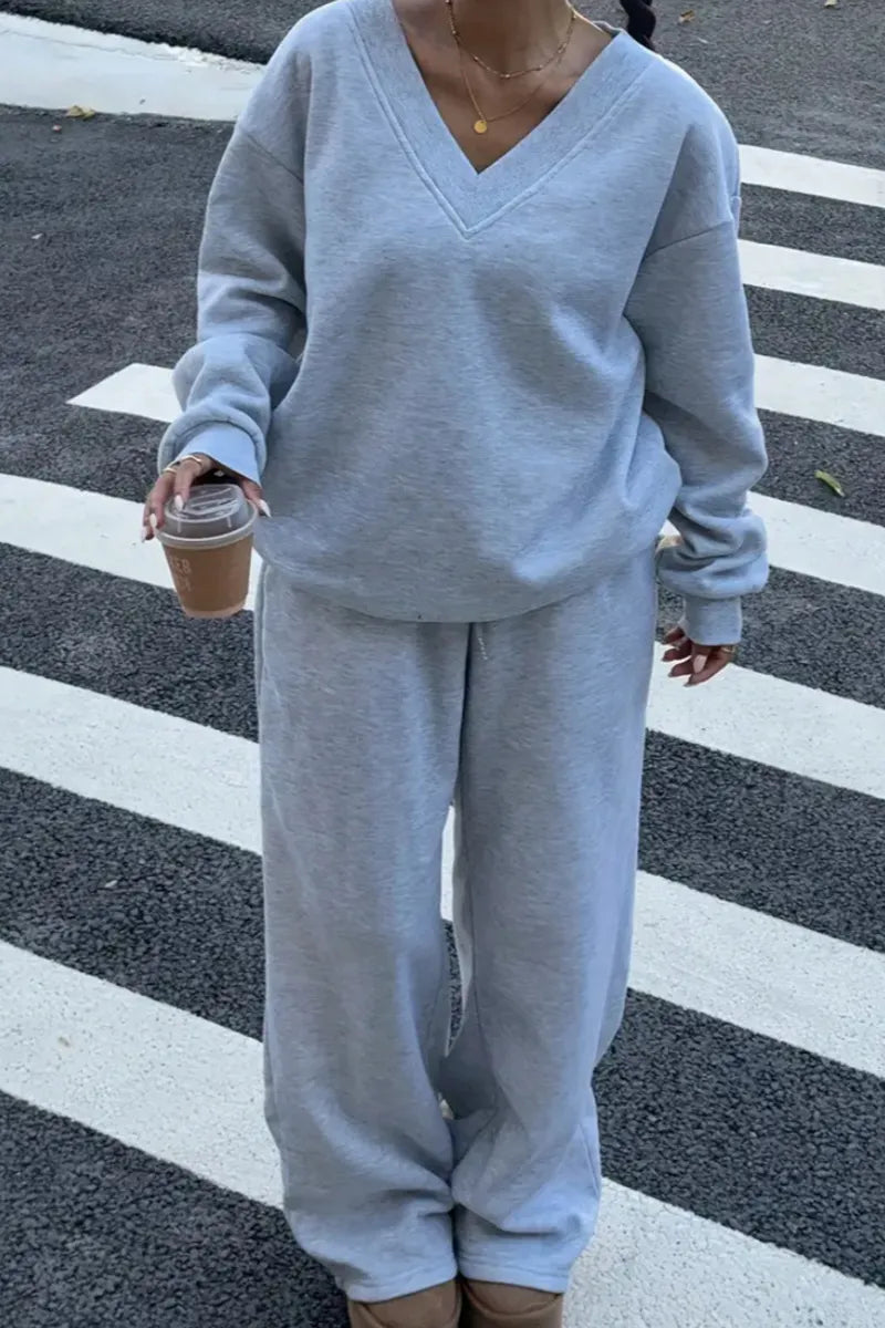 Women's Retro Long-Sleeve Oversized Hoodie Set