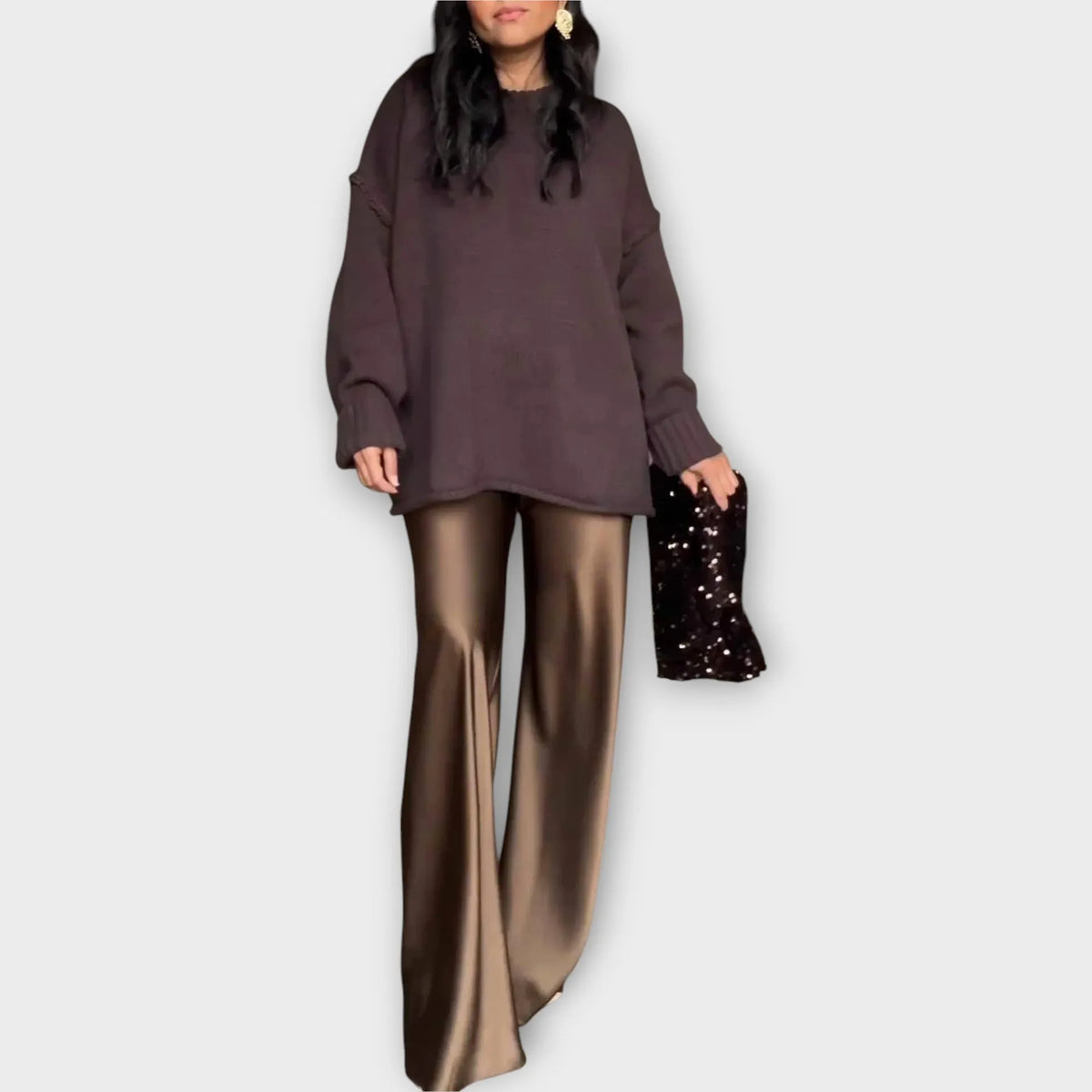 Relaxed Luxe Knit Satin Set