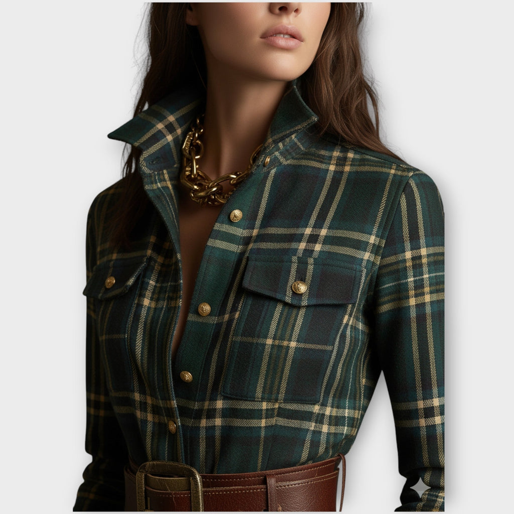 Retro Plaid Maxi Dress