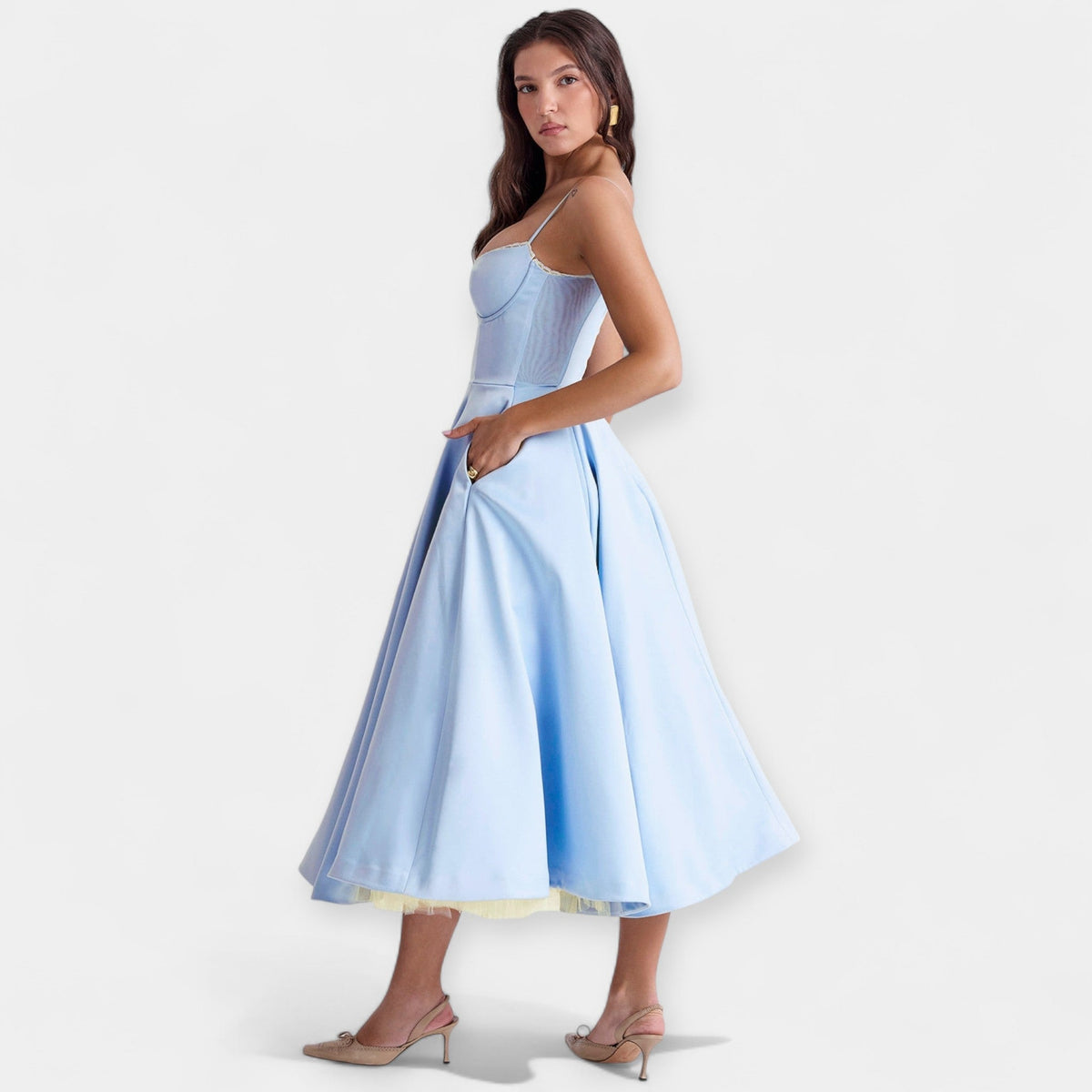 Midi Dress with Tulle and Style