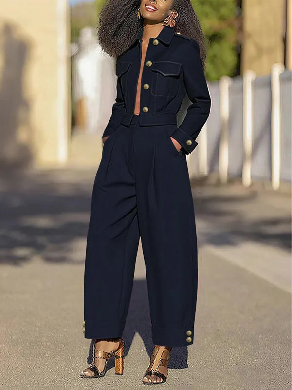 High Waisted Wide Leg Pleated Split-Joint Pants Trousers