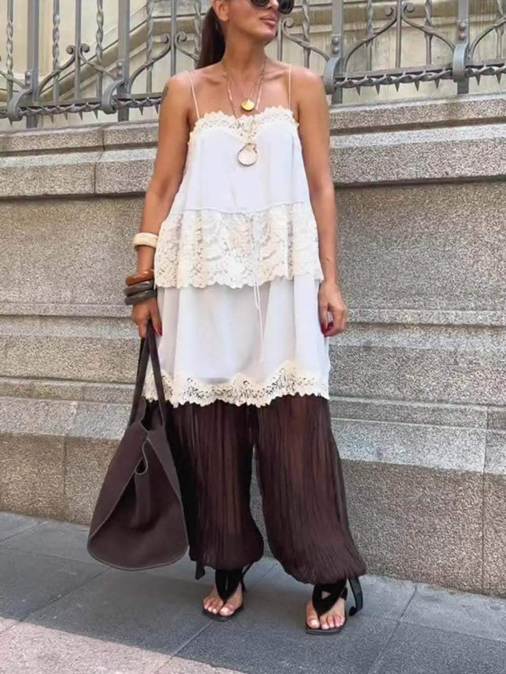 Bohemian Ruched Loose Lantern Pants