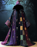 Ethnic patchwork contrast color ethnic style cape  5df9
