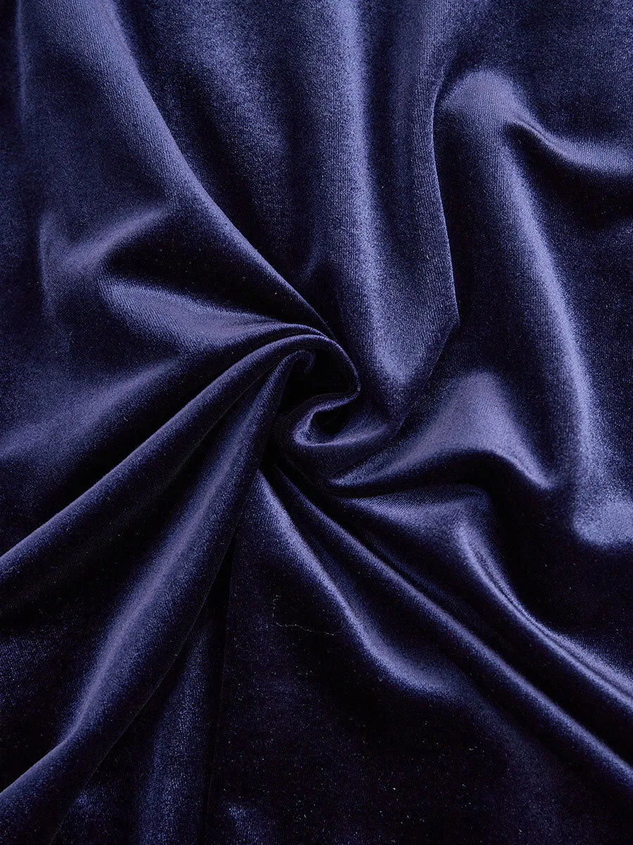 Luxurious   Velvet Long-Sleeve Midi Dress