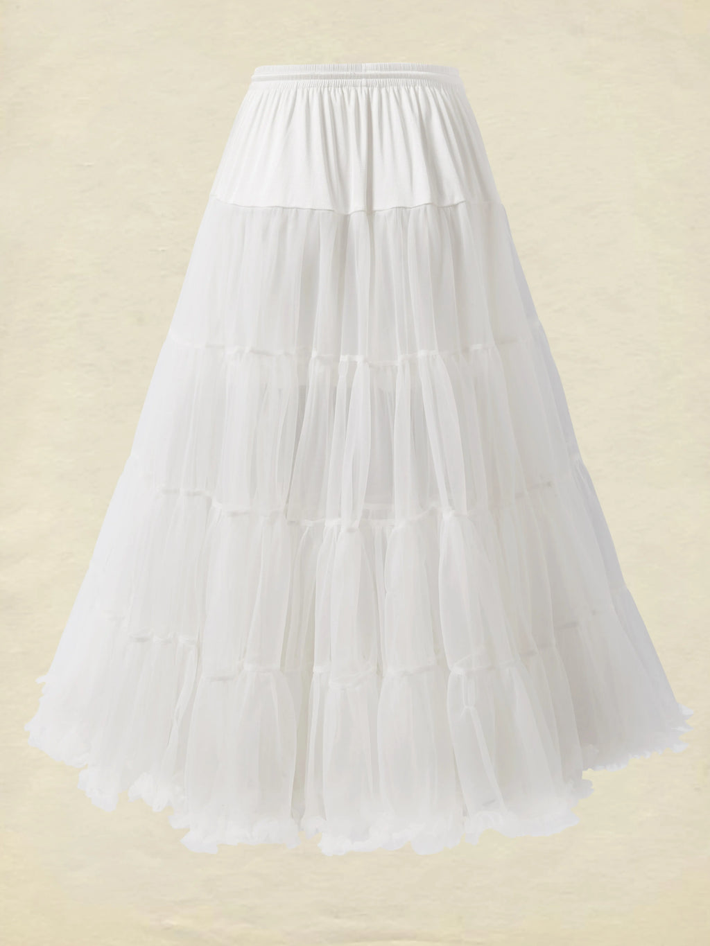 Jane Collection - Multi-Layered Petticoat for Effortless Volume-White