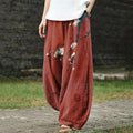 Japanese Art Sakura Printed Casual Pants