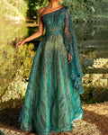 Sequined Oneshoulder Pouf Dress