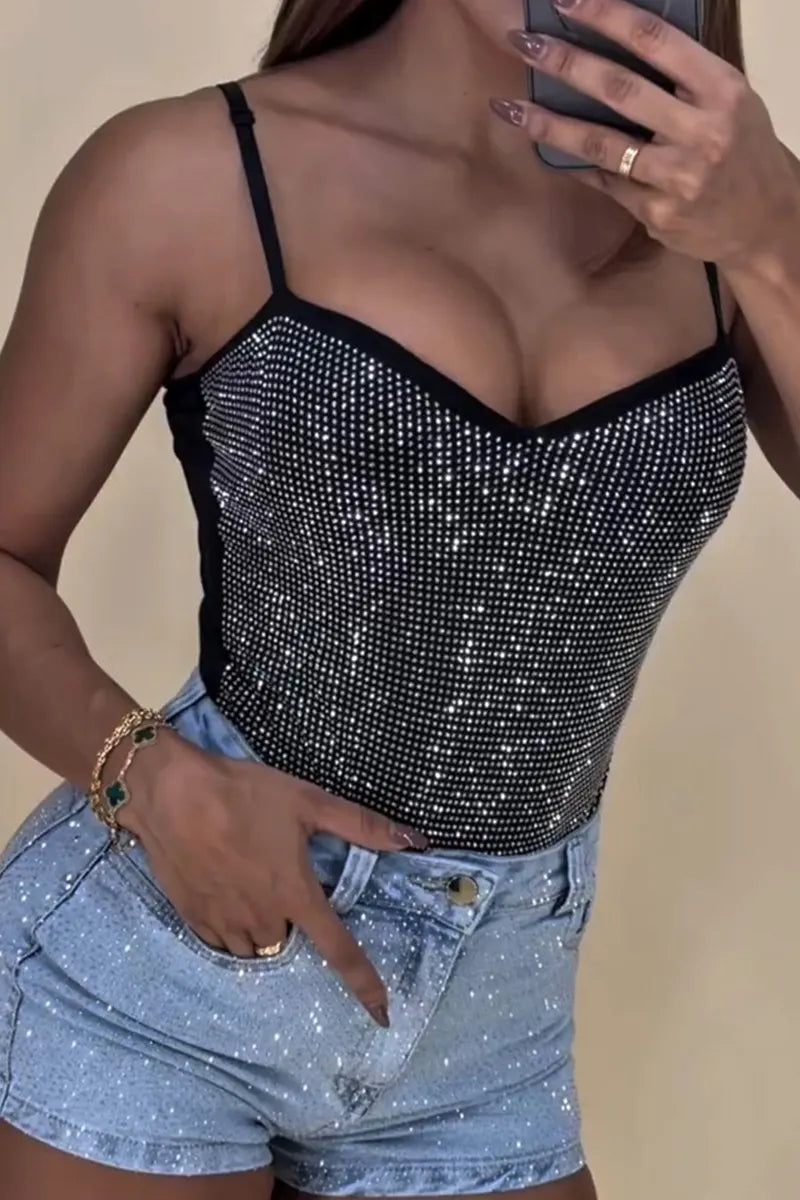Women's Crystal Embellished Stretch Tank Top