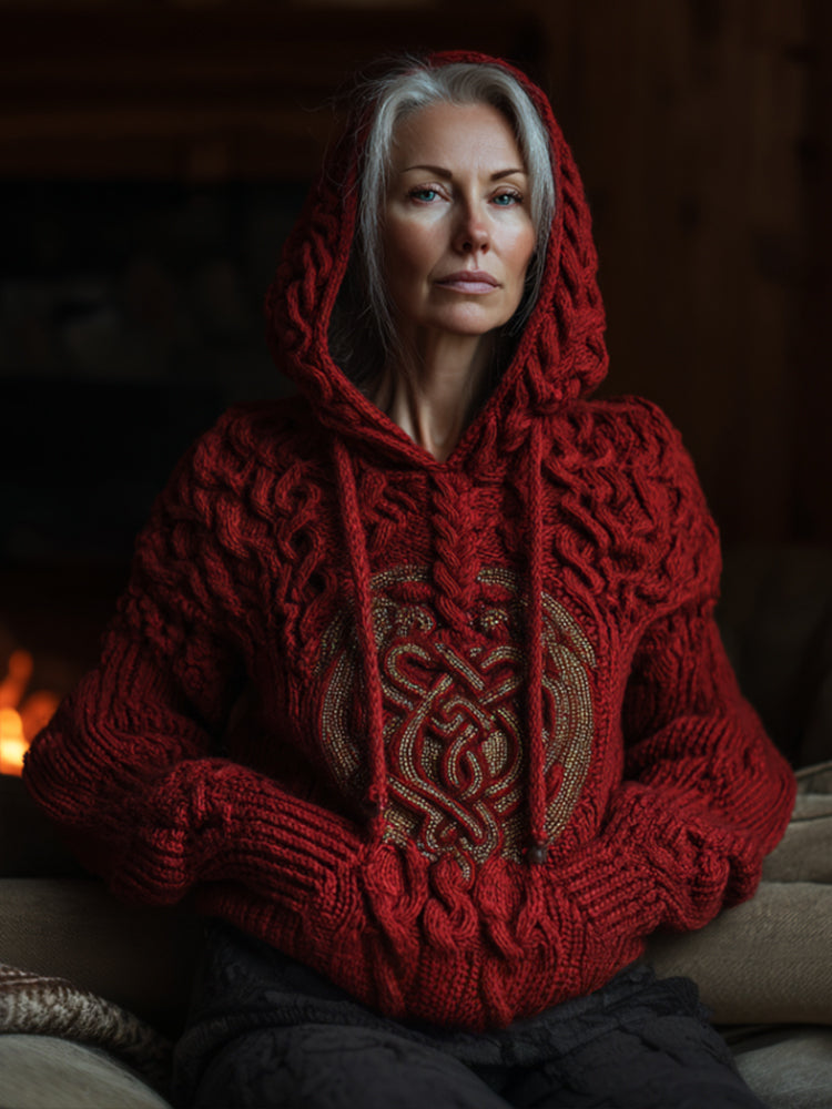 Women's Christmas Hooded Thick Needle Sweater