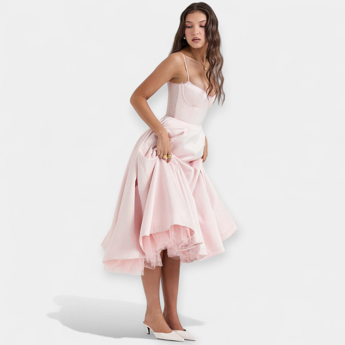 Midi Dress with Tulle and Style
