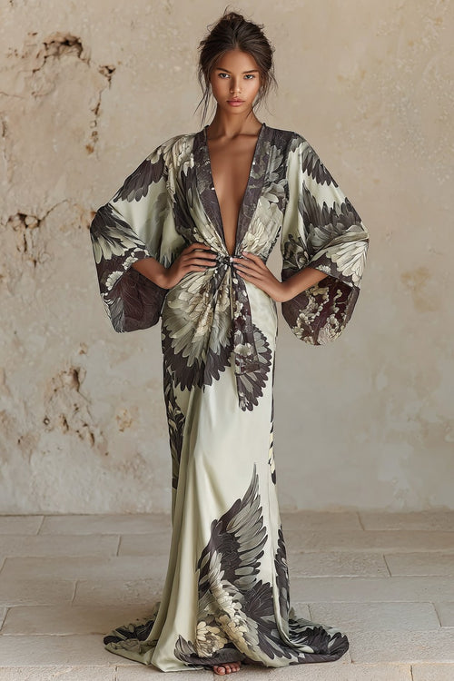 Women's Elegant Vintage Printed Robe