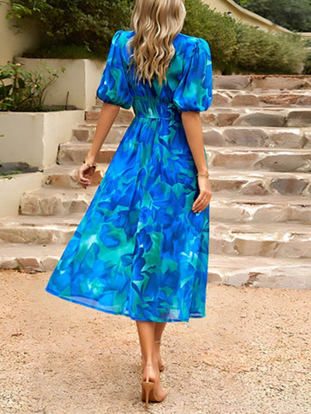 Elegant Printed Midi Dress