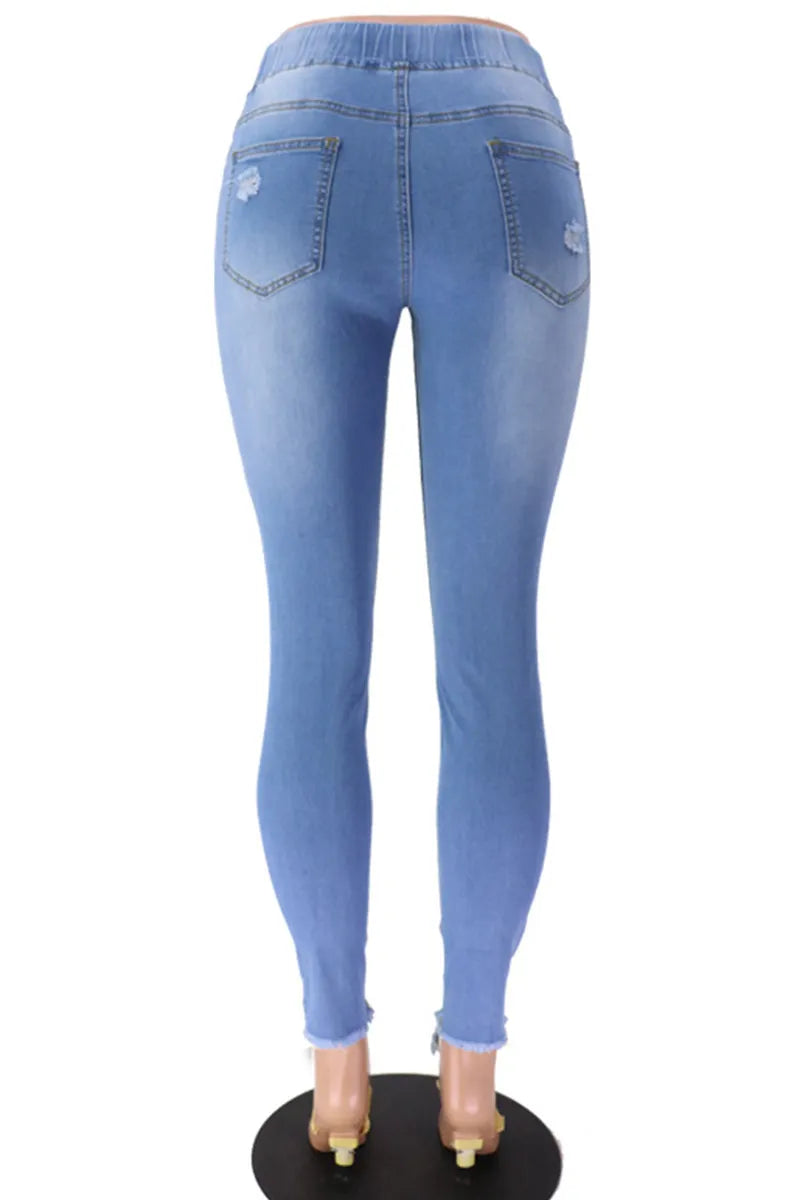Women's Elastic Waist Skinny Jeans