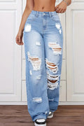 Distressed Wash Women's Ripped Jeans with Vintage Appeal