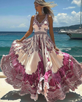 Summer vacation fashion elegant swing dress 44ff