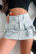 Women's Y2k Multi Pocket Denim Skirt