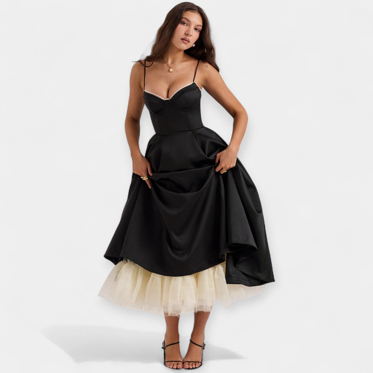 Midi Dress with Tulle and Style